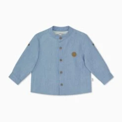 Organic Cotton Chambray Long Sleeve Shirt -Baby Clothing Shop OrganicCottonChambrayLongSleeveShirt A