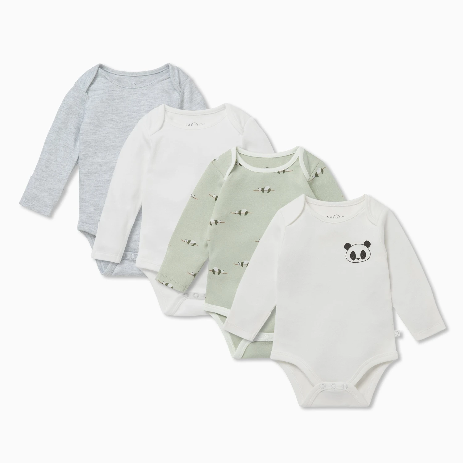 Panda Pal Long Sleeve Bodysuit 4 Pack 3 Panda Pal Long Sleeve Bodysuit 4 Pack