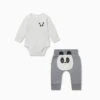 Panda Pal Long Sleeve Bodysuit & Joggers Outfit -Baby Clothing Shop Panda Print Long Sleeve Bodysuit Joggers Outfit