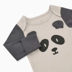 Panda Long Sleeve Bodysuit 5 Panda Long Sleeve Bodysuit -Baby Clothing Shop PandaLongSleeveBodysuit DETAIL
