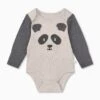 Panda Long Sleeve Bodysuit -Baby Clothing Shop PandaLongSleeveBodysuit FRONT