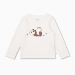 Panda Print Long Sleeve Tee -Baby Clothing Shop PandaLongSleeveT Shirt 2 3 FRONT