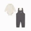 Panda Ribbed Overalls & Bodysuit Outfit -Baby Clothing Shop PandaRibbedDungarees BodysuitOutfit
