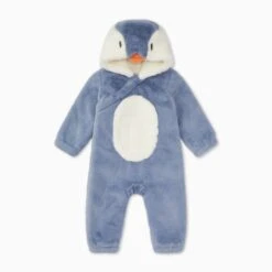 Penguin Faux Fur Pramsuit 11 Penguin Faux Fur Pramsuit -Baby Clothing Shop PenguinFauxFurPramsuit Footless A