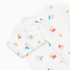 Peppa Pig Clever Zip Baby Pajamas 9 Peppa Pig Clever Zip Baby Pajamas -Baby Clothing Shop PeppaPigCleverZipSleepsuit Footed DETAIL