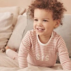 Pink Stripe Sis Ribbed Pajama Set 11 Pink Stripe Sis Ribbed Pajama Set -Baby Clothing Shop Pink Stripe Sis Ribbed Pyjamas 546