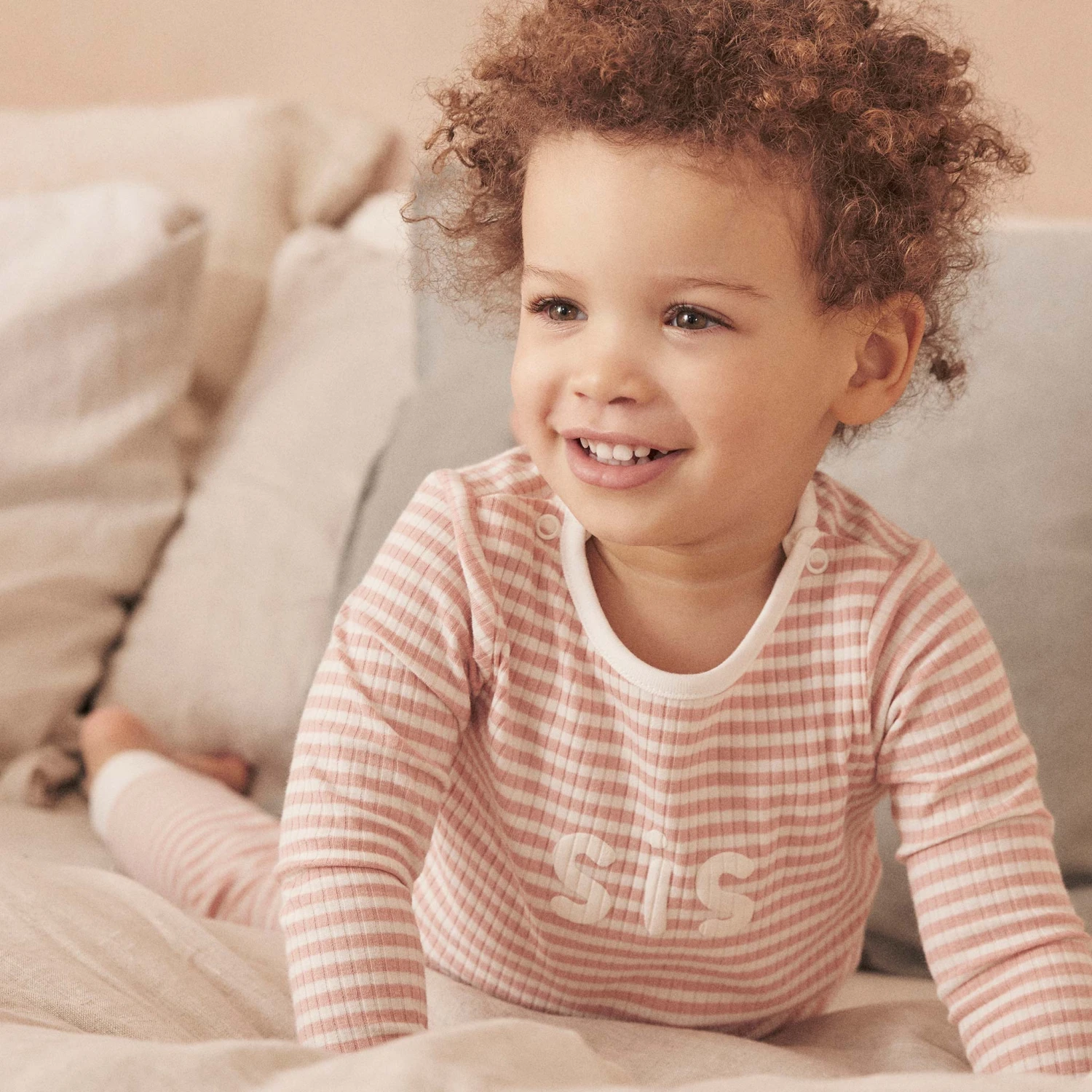 Pink Stripe Sis Ribbed Pajama Set 6 Pink Stripe Sis Ribbed Pajama Set - Image 4