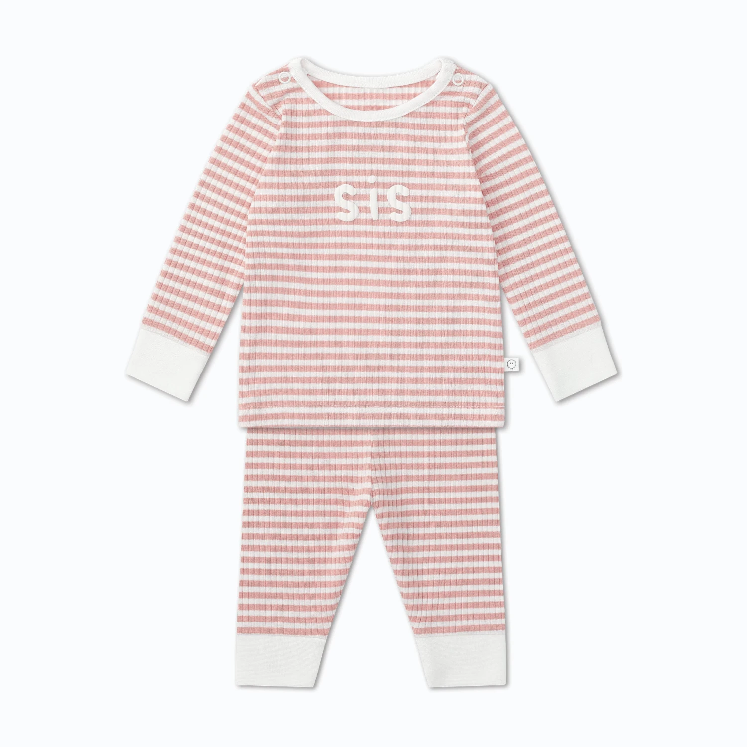 Pink Stripe Sis Ribbed Pajama Set 4 Pink Stripe Sis Ribbed Pajama Set - Image 2