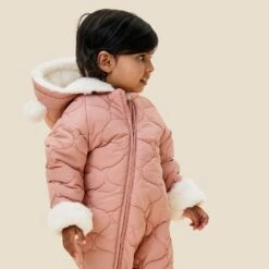 Recycled Waterproof Quilted Snowsuit 14 Recycled Waterproof Quilted Snowsuit -Baby Clothing Shop RECYCLED WATERPROOF QUILTED PRAMSUIT BLUSH 6678