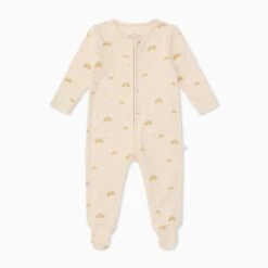 Baby Clothing Shop -Baby Clothing Shop RainbowPrintCleverZipSleepsuit Footed FRONT