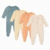 Rainbow & Ribbed Zip Baby Pajamas 4 Pack 2 Rainbow & Ribbed Zip Baby Pajamas 4 Pack -Baby Clothing Shop Rainbow RibbedCleverZipSleepsuit4Pack