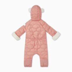 Recycled Waterproof Quilted Snowsuit 12 Recycled Waterproof Quilted Snowsuit -Baby Clothing Shop RecycledWaterproofQuiltedPramsuit Blush BACK