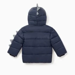Dino Recycled Waterproof Puffer Coat -Baby Clothing Shop Recycled Waterproof Puffer Dino Coat Navy 02