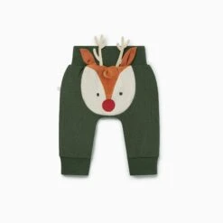 Reindeer Bonnet, Bodysuit & Joggers Outfit 8 Reindeer Bonnet, Bodysuit & Joggers Outfit -Baby Clothing Shop Reindeer Ribbed Joggers Front