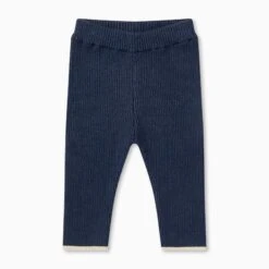 Rib Knit Leggings -Baby Clothing Shop RibKnittedLeggings Navy FRONT