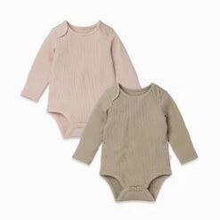 Ribbed Long Sleeve Bodysuit 2 Pack