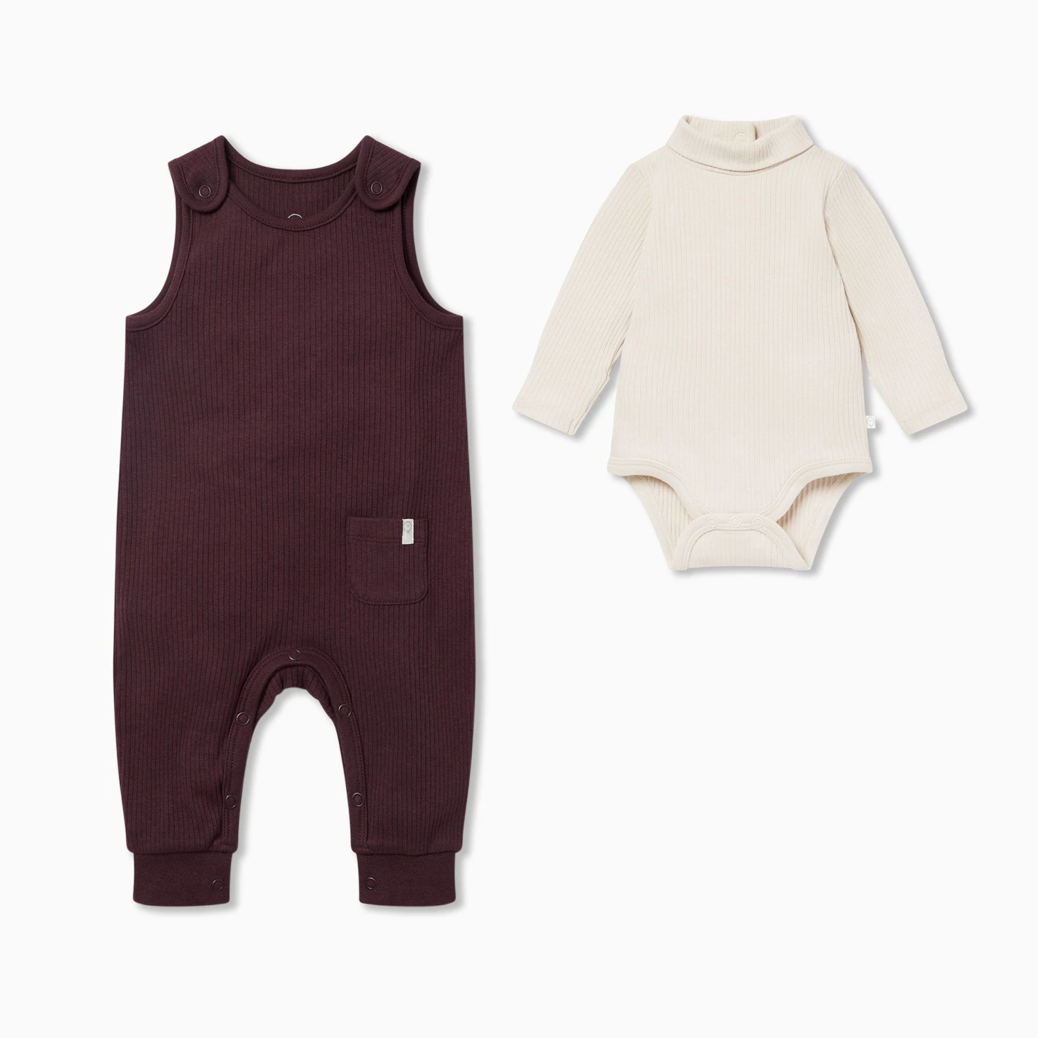 Ribbed Romper & Turtleneck Bodysuit Outfit 4 Ribbed Romper & Turtleneck Bodysuit Outfit - Image 2