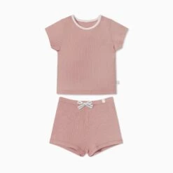 Ribbed Summer Pajama Set -Baby Clothing Shop RibbedSummerPajamaSet Cherry