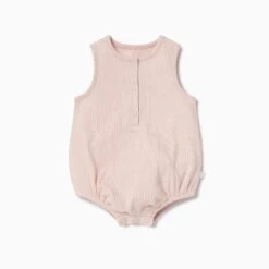 Ribbed Bloomer -Baby Clothing Shop Ribbed Bloomer Pink Front