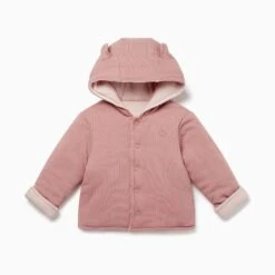 Ribbed Reversible Coat 23 Ribbed Reversible Coat -Baby Clothing Shop Ribbed Reversible Coat rose 01
