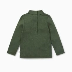 Ribbed Turtleneck Top -Baby Clothing Shop Ribbed Roll Neck T Shirt pine back