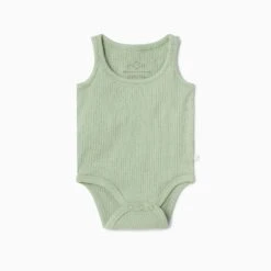 Ribbed Sleeveless Bodysuit -Baby Clothing Shop Ribbed Sleeveless Bodysuit sage Front c95c6405 3d5b 47d8 946f eb4eb25f51df