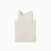 Ribbed Vest 1 Ribbed Vest -Baby Clothing Shop Ribbed Vest ecru Front