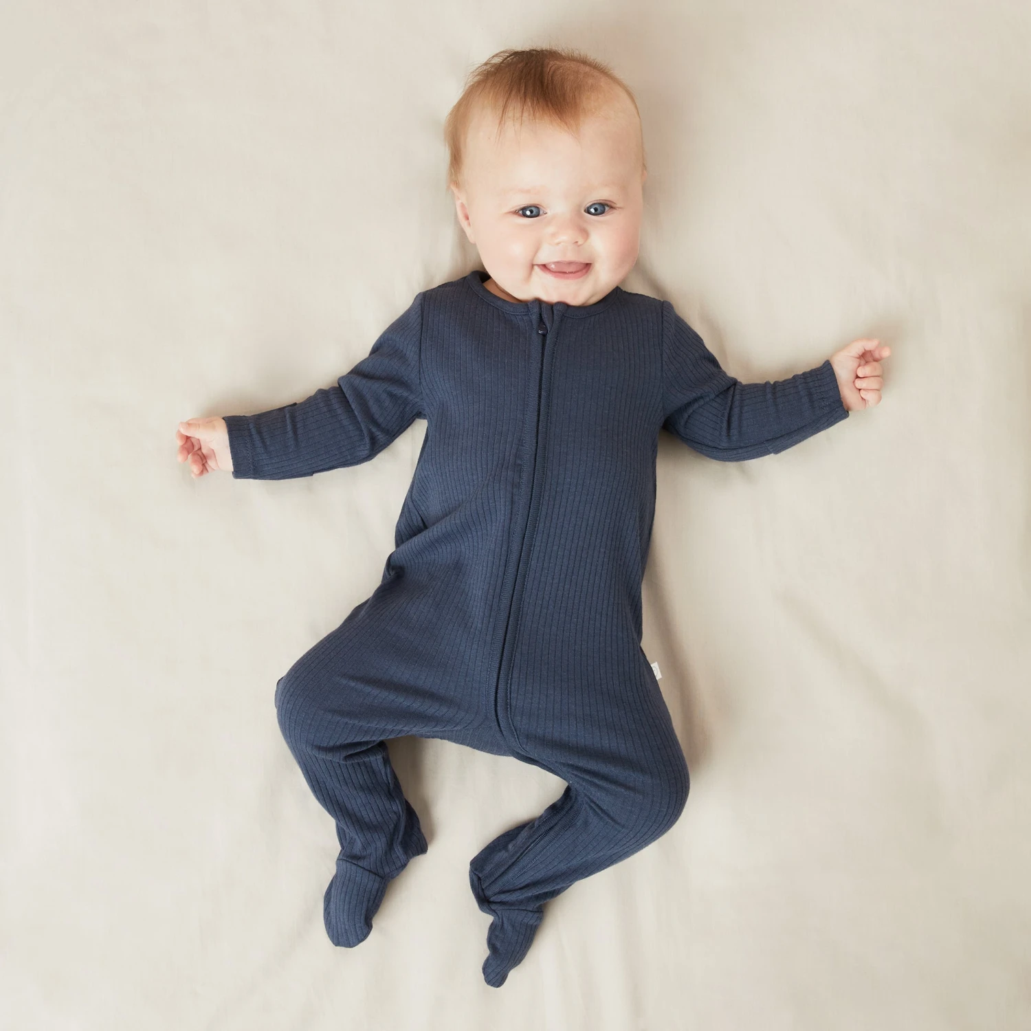 Ribbed Zip-Up Baby Pajamas 4 Ribbed Zip-Up Baby Pajamas - Image 2