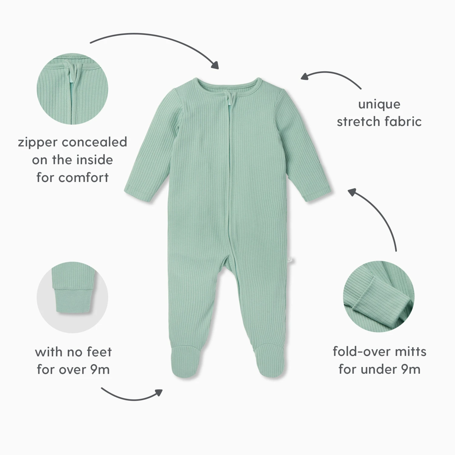 Ribbed Zip-Up Baby Pajamas 15 Ribbed Zip-Up Baby Pajamas - Image 13