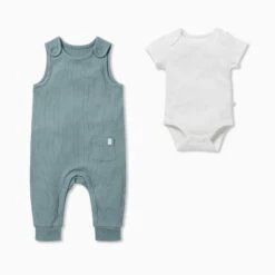 Ribbed Romper & Short Sleeve Bodysuit Outfit 10 Ribbed Romper & Short Sleeve Bodysuit Outfit -Baby Clothing Shop Ribbed romper shortsleeve bodysuit outfit blue