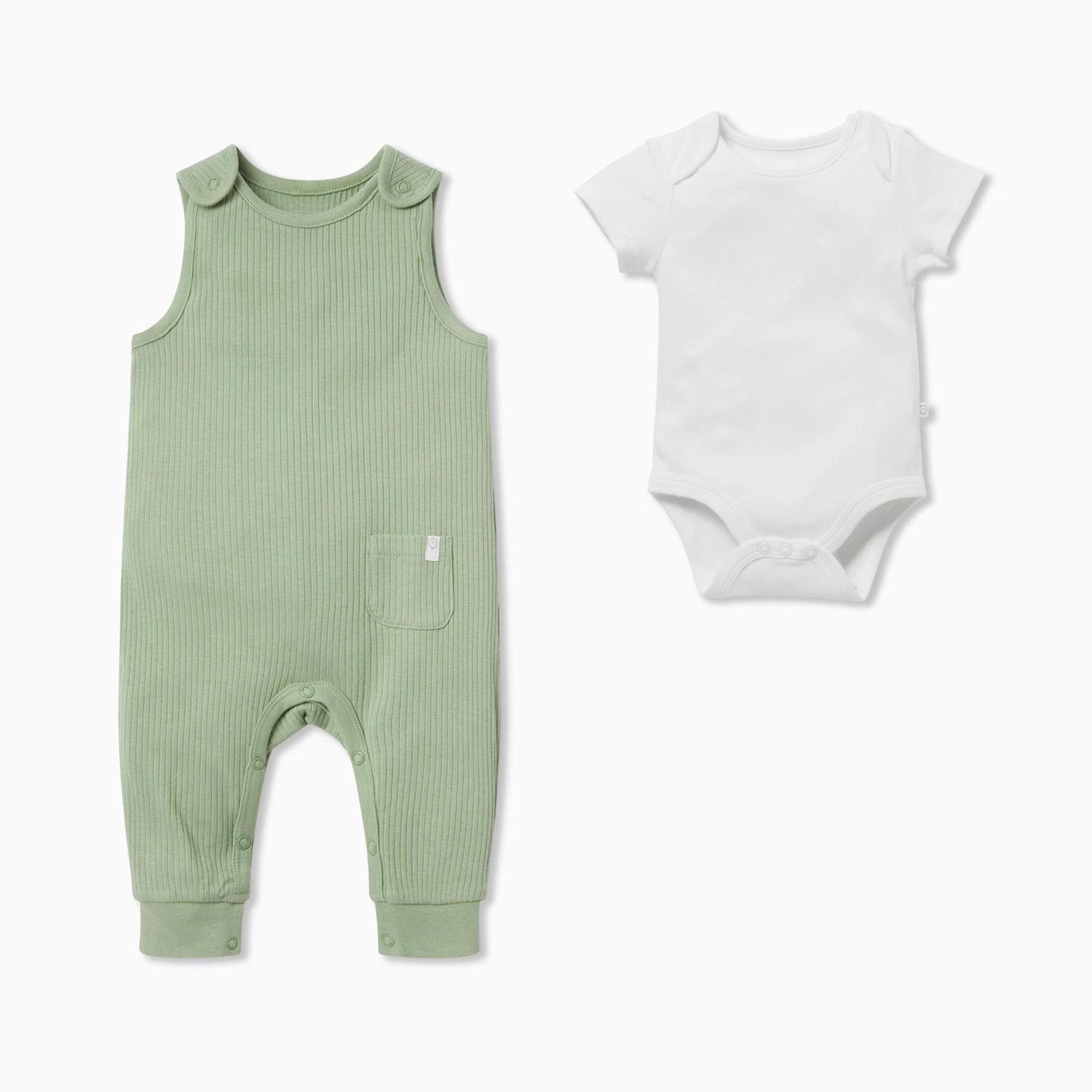 Ribbed Romper & Short Sleeve Bodysuit Outfit 6 Ribbed Romper & Short Sleeve Bodysuit Outfit - Image 4