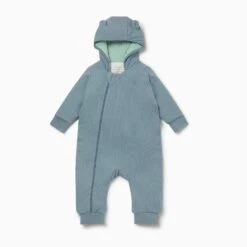 Ribbed Pramsuit 21 Ribbed Pramsuit -Baby Clothing Shop Ribbed snugsuit blue and mint footless 1