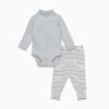 Turtleneck Bodysuit & Leggings Set 1 Turtleneck Bodysuit & Leggings Set -Baby Clothing Shop Roll Neck Bodysuit Leggings Set Grey