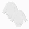 Turtleneck Bodysuit 2 Pack -Baby Clothing Shop Roll Neck White LS BS 2 Pack