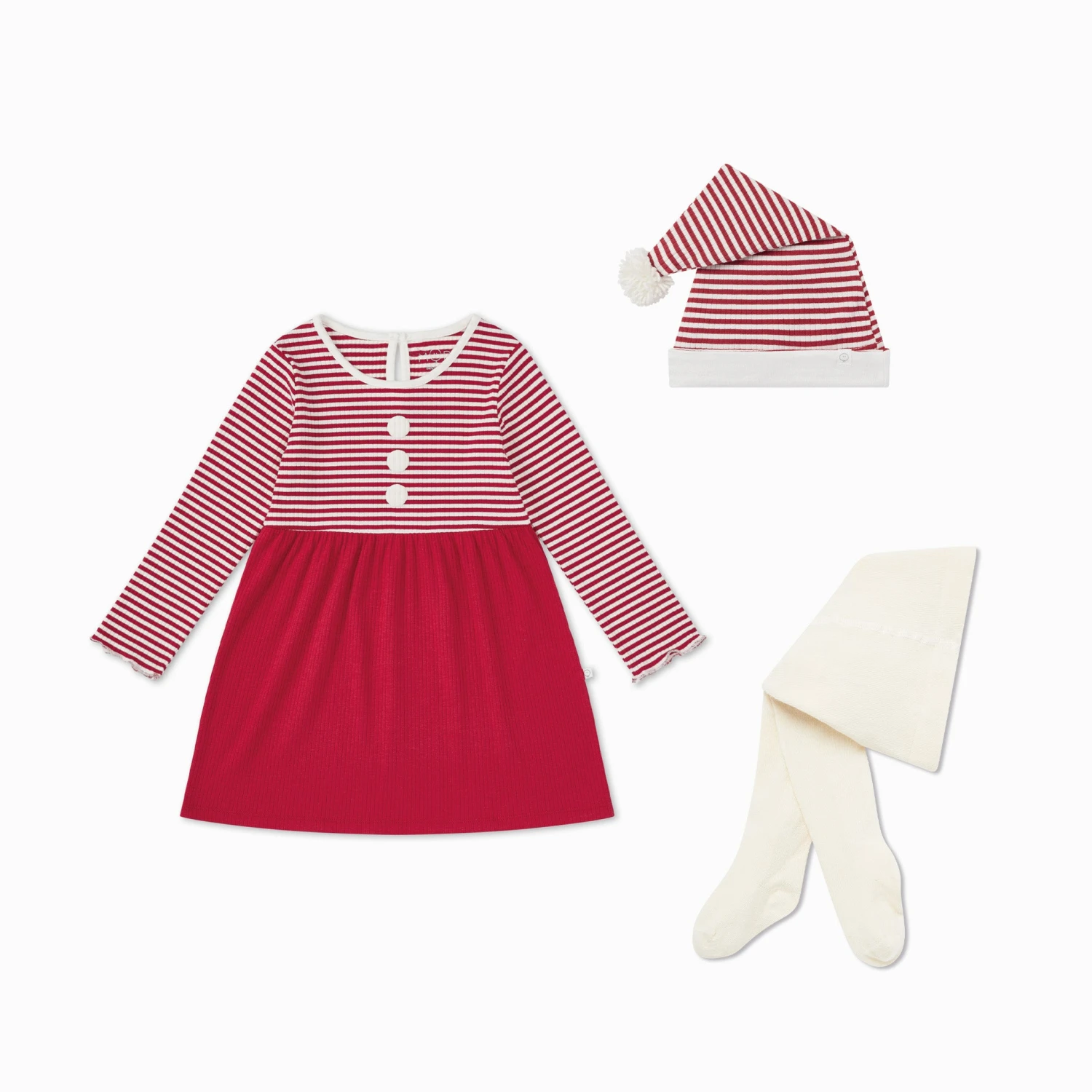 Ruby Striped Dress, Tights & Elf Hat 3 Ruby Striped Dress, Tights & Elf Hat