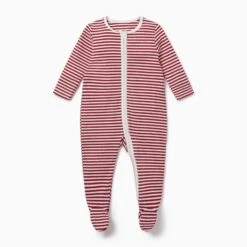 Baby Clothing Shop -Baby Clothing Shop Ruby Stripe Ribbed Zip Up Sleepsuit Footed a7fbbd6b 9beb 4a6f a9b6 99c60ebbeceb
