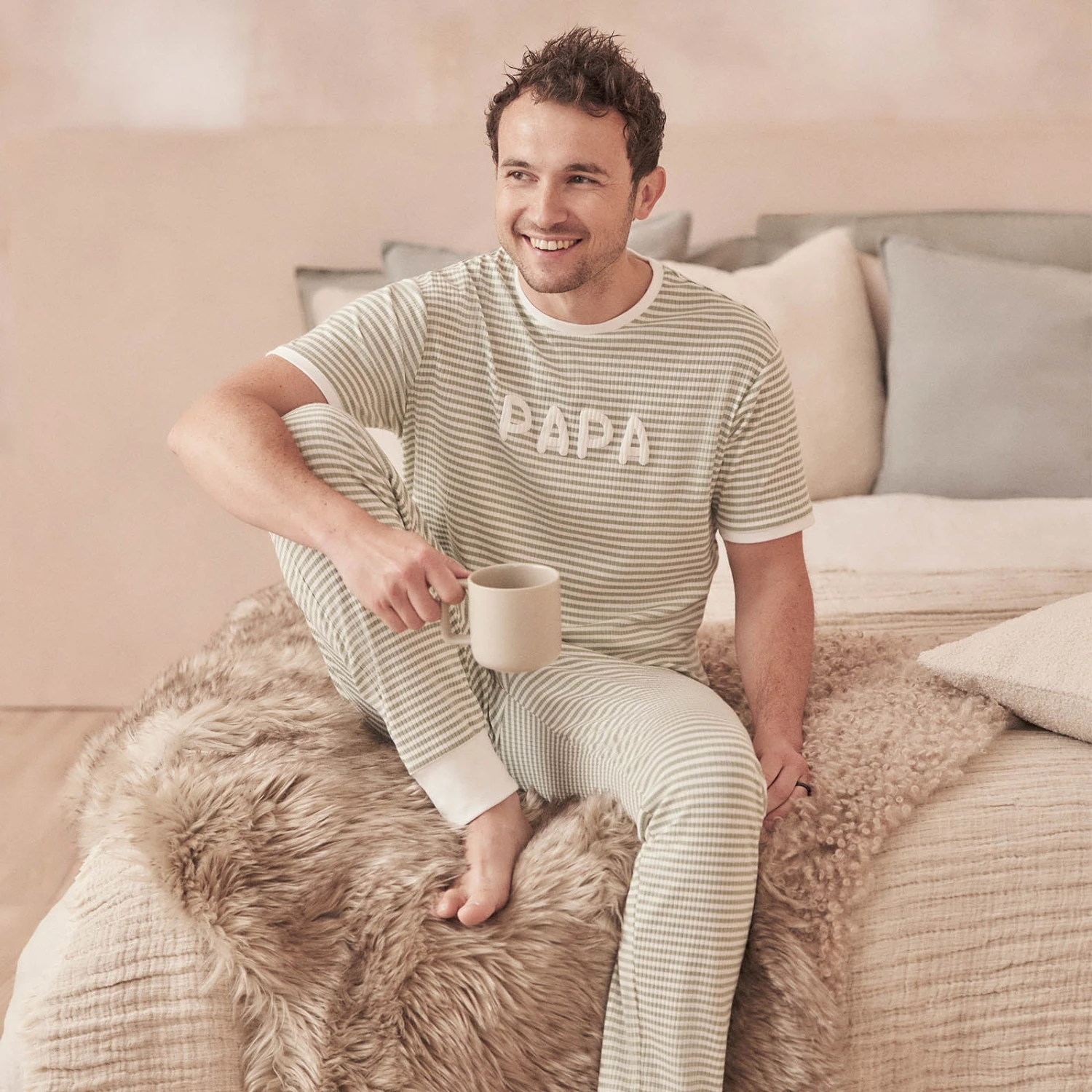 Men's Striped Ribbed Pajama Set 3 Men's Striped Ribbed Pajama Set