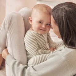 Sage Stripe Ribbed Clever Zip Footed Baby Pajamas -Baby Clothing Shop SAGESTRIPERIBBEDCLEVERZIPSLEEPSUIT 235