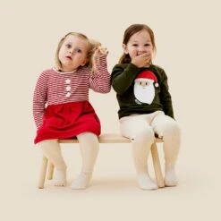 Ruby Stripe Ribbed Dress -Baby Clothing Shop SANTA HAT DRESS AND TIGHTS OUTFIT 1159
