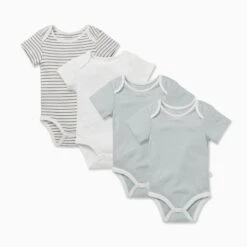 Short Sleeve Bodysuit 4 Pack -Baby Clothing Shop SS Bodysuits 4pack blue