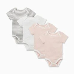 Short Sleeve Bodysuit 4 Pack -Baby Clothing Shop SS Bodysuits 4pack blush