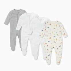 Safari Clever Zip Baby Pajamas 4 Pack