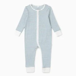 Sea Stripe Ribbed Clever Zip Snug Fit Pajamas