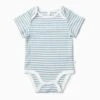 Sea Stripe Ribbed Short Sleeve Bodysuit -Baby Clothing Shop SeaStripeRibbedShortSleeveBodysuit FR