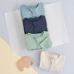 Ribbed Clever Zip Baby Pajamas 4 Pack