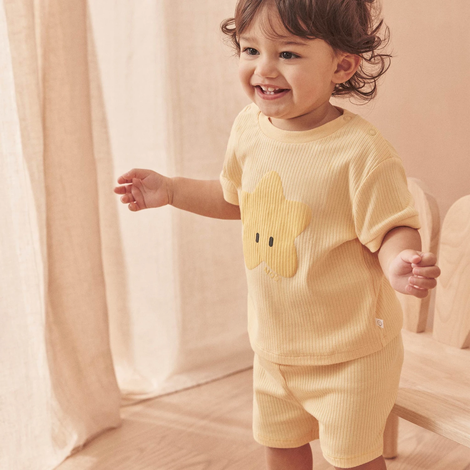 Star Ribbed Short Sleeve Tee & Shorts Outfit 3 Star Ribbed Short Sleeve Tee & Shorts Outfit