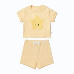 Star Ribbed Short Sleeve Tee & Shorts Outfit 12 Star Ribbed Short Sleeve Tee & Shorts Outfit -Baby Clothing Shop Star Ribbed Short Sleeve T Shirt Shorts Outfit