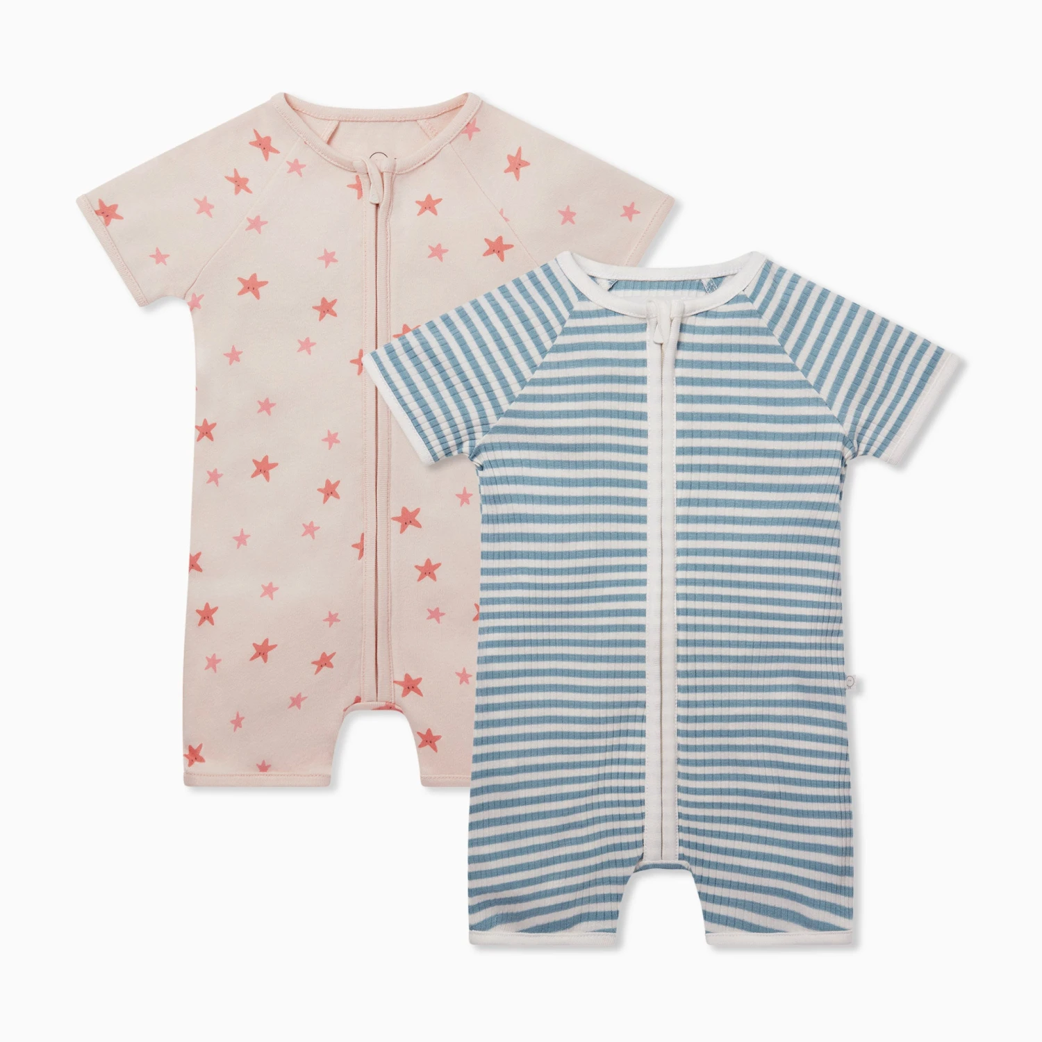 Stripe & Starfish Zip Summer Romper 2 Pack 3 Stripe & Starfish Zip Summer Romper 2 Pack