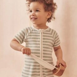Striped Terry Towelling Zip-Up Romper 9 Striped Terry Towelling Zip-Up Romper -Baby Clothing Shop Striped Terry Towelling Zip Up Romper 103