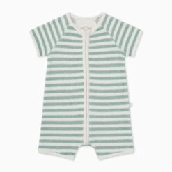 Striped Terry Towelling Zip-Up Romper 7 Striped Terry Towelling Zip-Up Romper -Baby Clothing Shop StripedTerryTowellingZip UpRomper